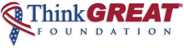 Think GREAT Foundation logo, with a red, white and blue ribbon beside the name.